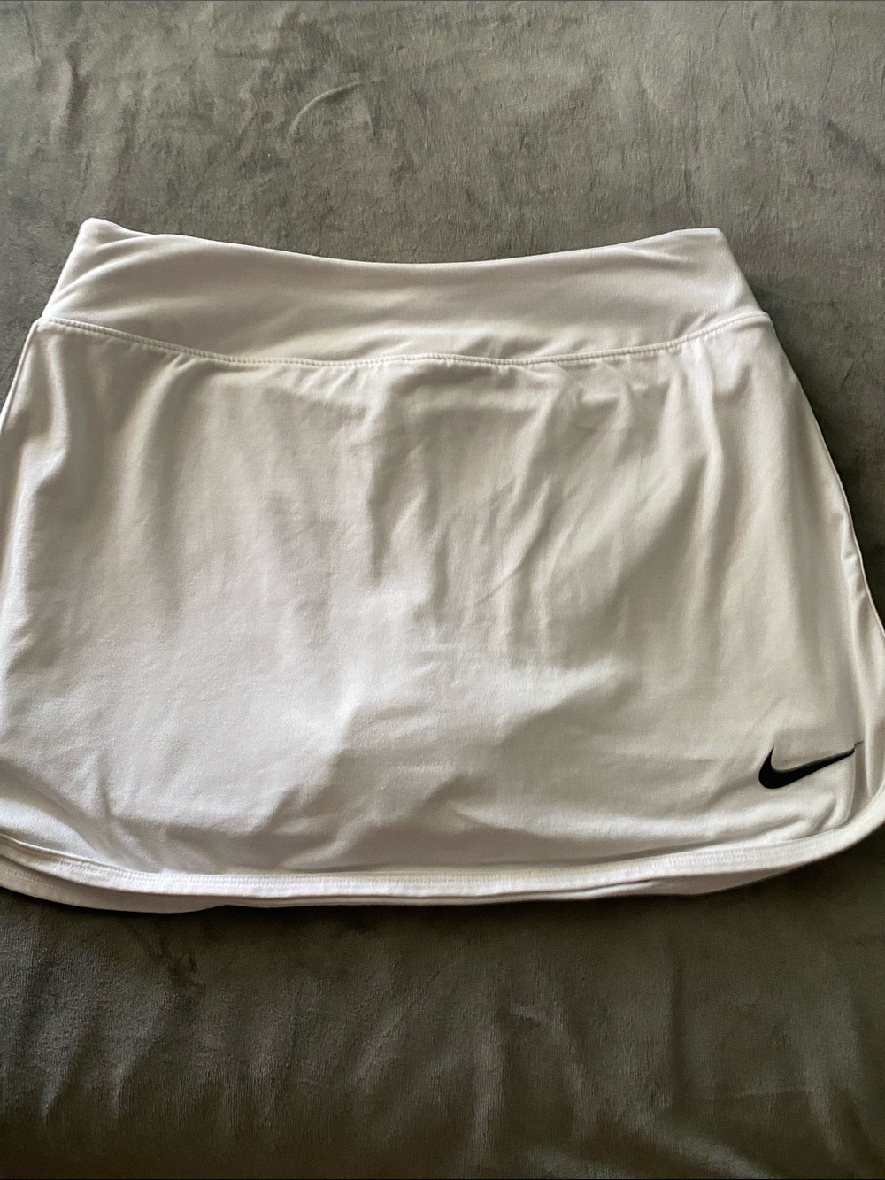 Nike small drifit White Tennis Skirt/shorts with Black Swoosh